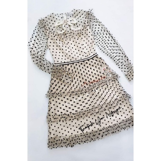 AMY STORE⤑Thanh lý váy chấm bi tay cách điệu tiểu thư sang chảnh ⇿〈Giá gốc 2.250〉