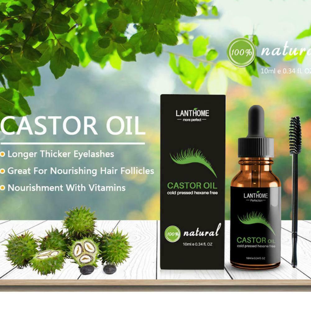 [Hàng mới về] Dầu thầu dầu hữu cơ 100% kích thích mọc lông mi / lông mày kèm cọ J0X0