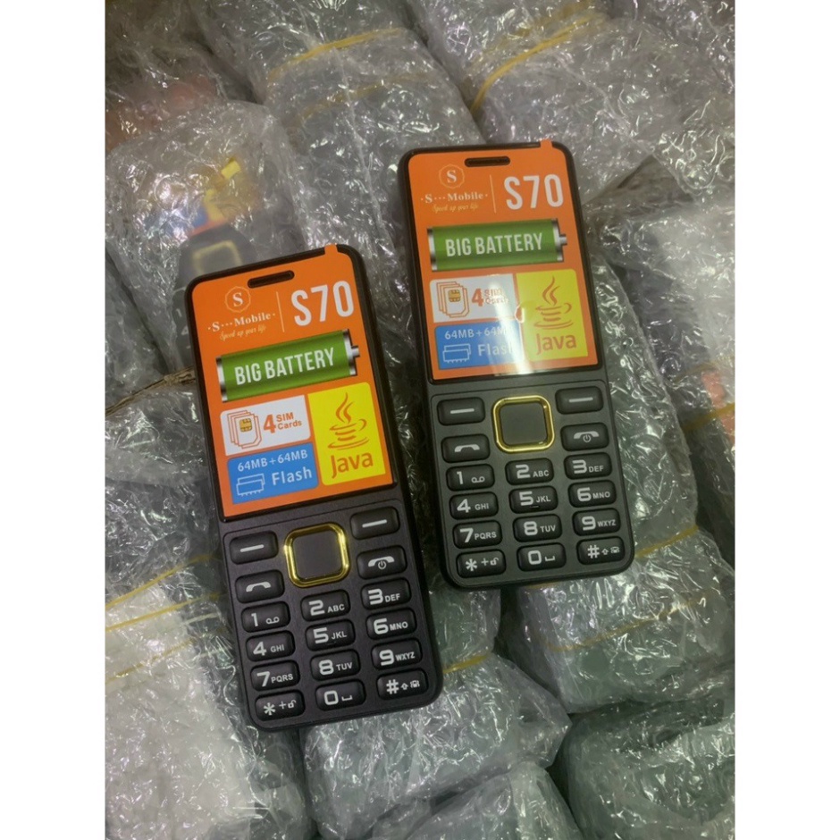 Điện thoại S-Mobile S70, S71, S72, S73 , 4 Sim , Pin trâu 3000mah , Loa khỏe - Bảo hành 12 tháng MSP 021