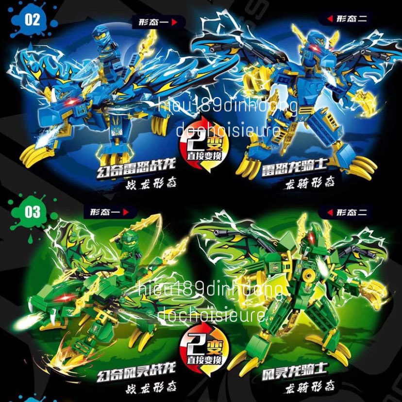 Lắp ráp xếp hình ninjago robot và rồng của ninja 99898