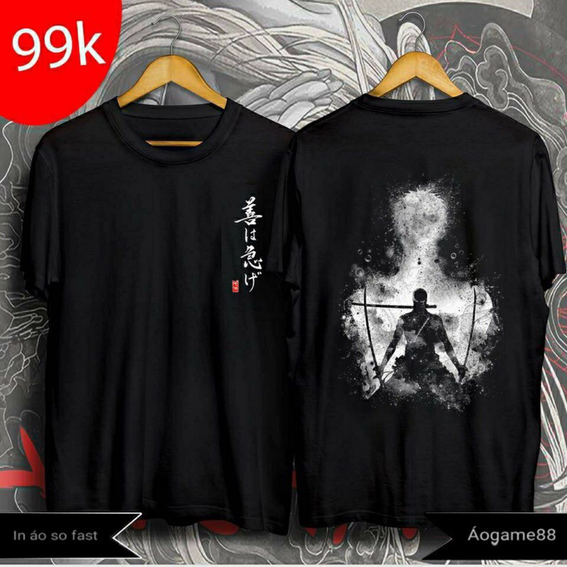 Áo phông nam game unisex in hình Zoro One Piece-Naruto-Dragonball siêu đẹp