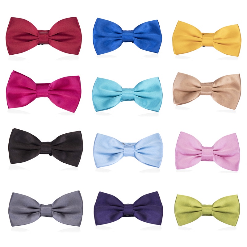 EFAN Cà Vạt Nơ Bướm Màu Trơn Cho Chú Rể Solid