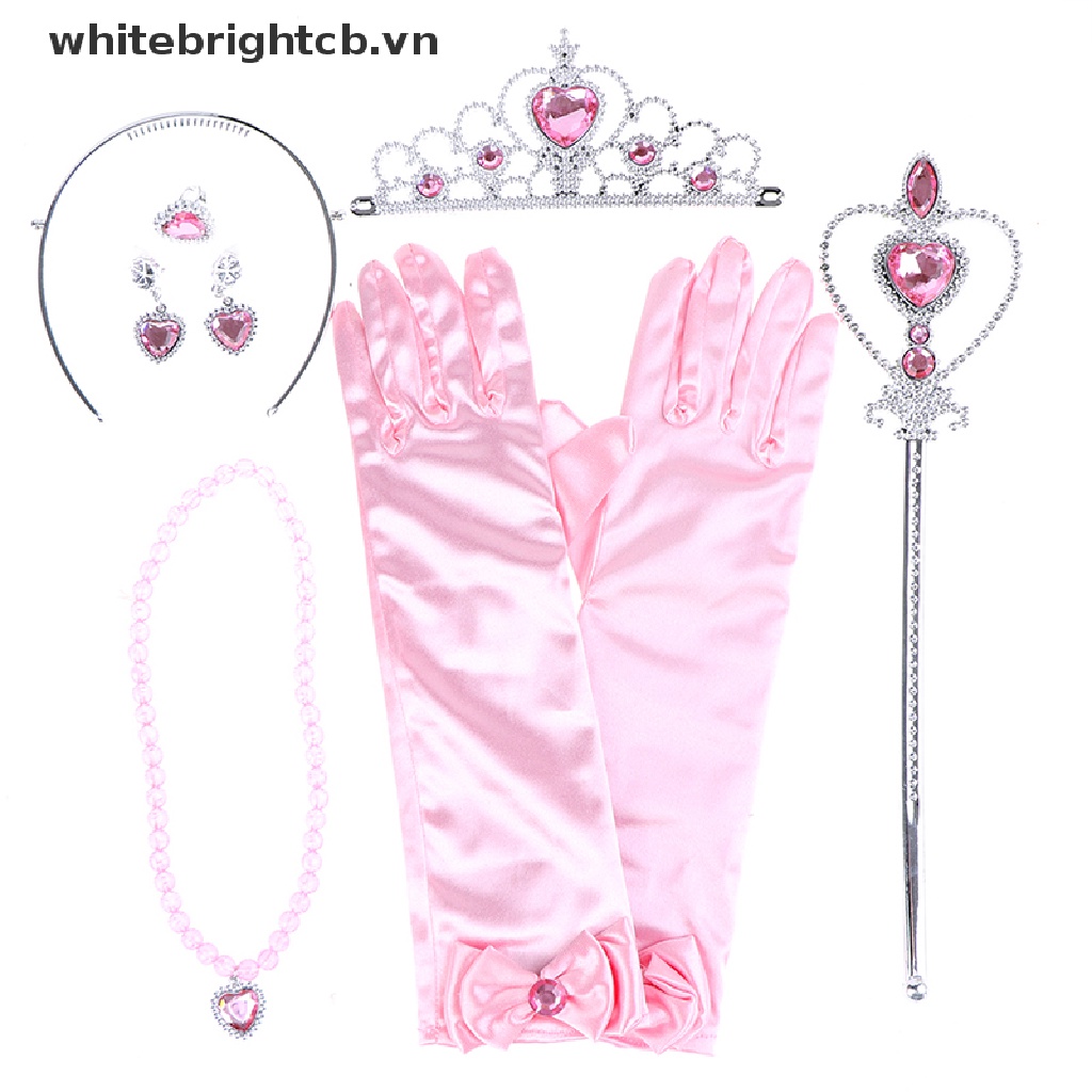 Set 6 Vòng cổ / Bộ Trang Sức / Vương Miện / Đôi Găng Tay Xinh Xắn Dành Cho Bé Gái
