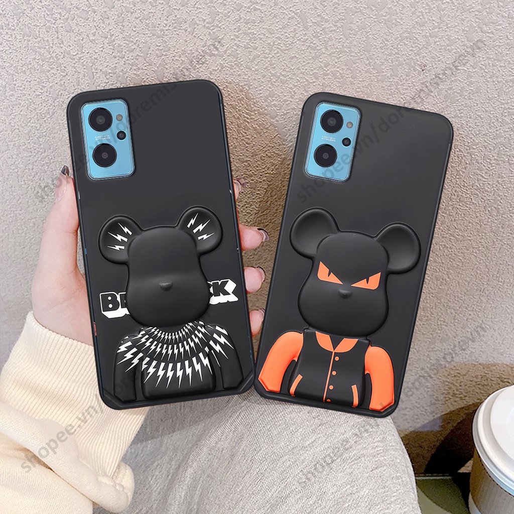 Ốp lưng Realme 9i hình kaws, kith, bear brick nổi 3D phong cách độc đáo