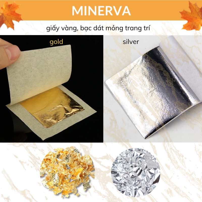 Set 10 Lá vàng mỏng làm thủ công trang trí resin , trang trí nến , sáp treo , làm slime