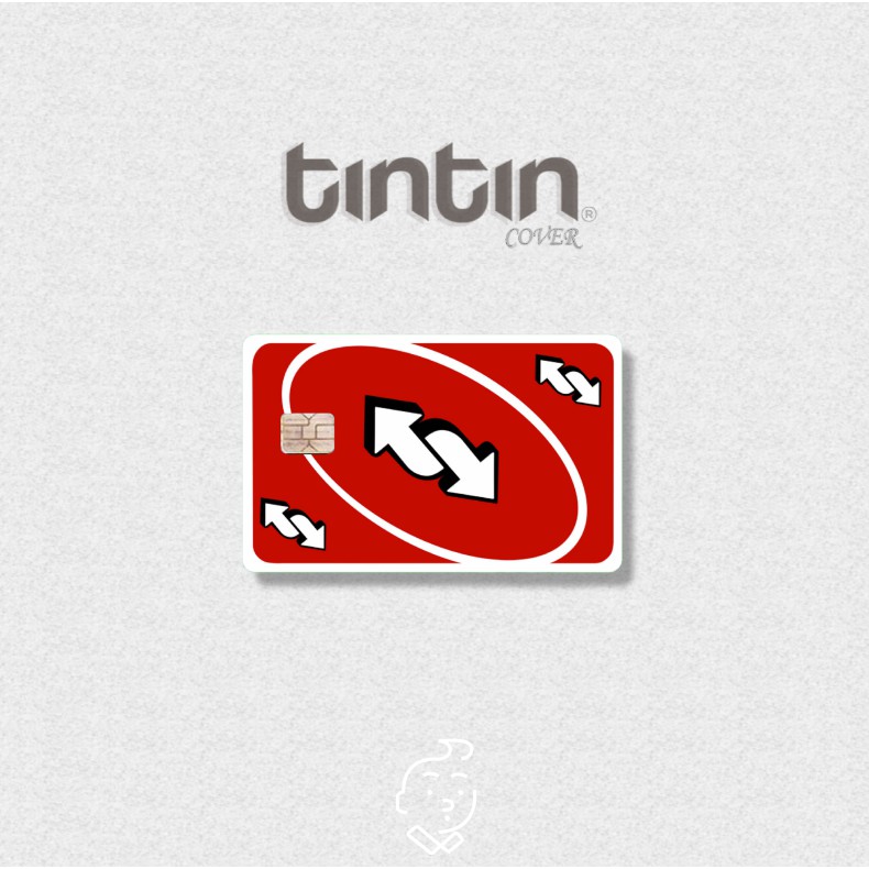 🍭UNO BOARD GAME-Tem Dán Thẻ ATMSticker TinTin Trang Trí Thẻ Chống Xước, Nước