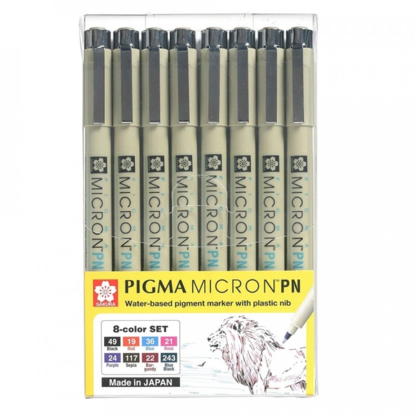 Bộ Bút Đi Nét Pigma Micron Sakura 01 (8 Màu)