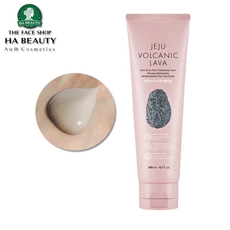 Sữa rửa mặt thanh lọc da The Face Shop Jeju Volcanic Lava Anti Dust Pore Cleansing Foam 140ml