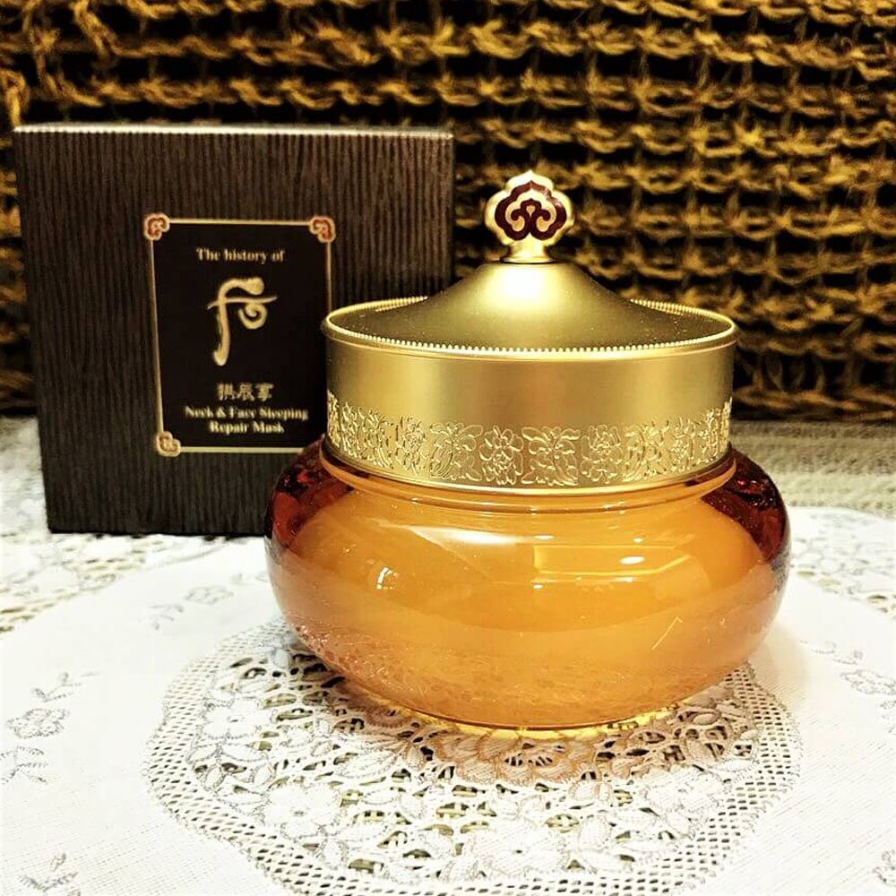 Mặt nạ ngủ cho mặt và cổ WHOO Gongjinhyang Neck &amp; Face Sleeping Repair 75ml