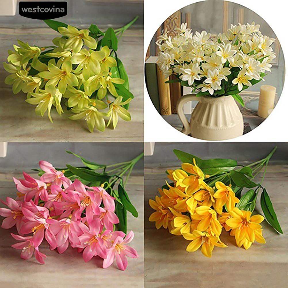 Nhành Hoa Lily Giả Màu Sắc Nhã Nhặn Dùng Để Trang Trí Nội Thất