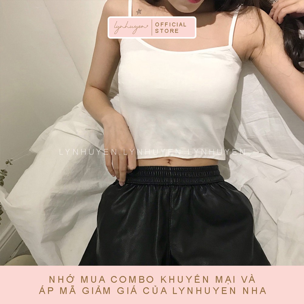 Áo 2 Dây Croptop Nữ Đẹp Cổ Vuông Lynhuyen - 3 Màu - A001