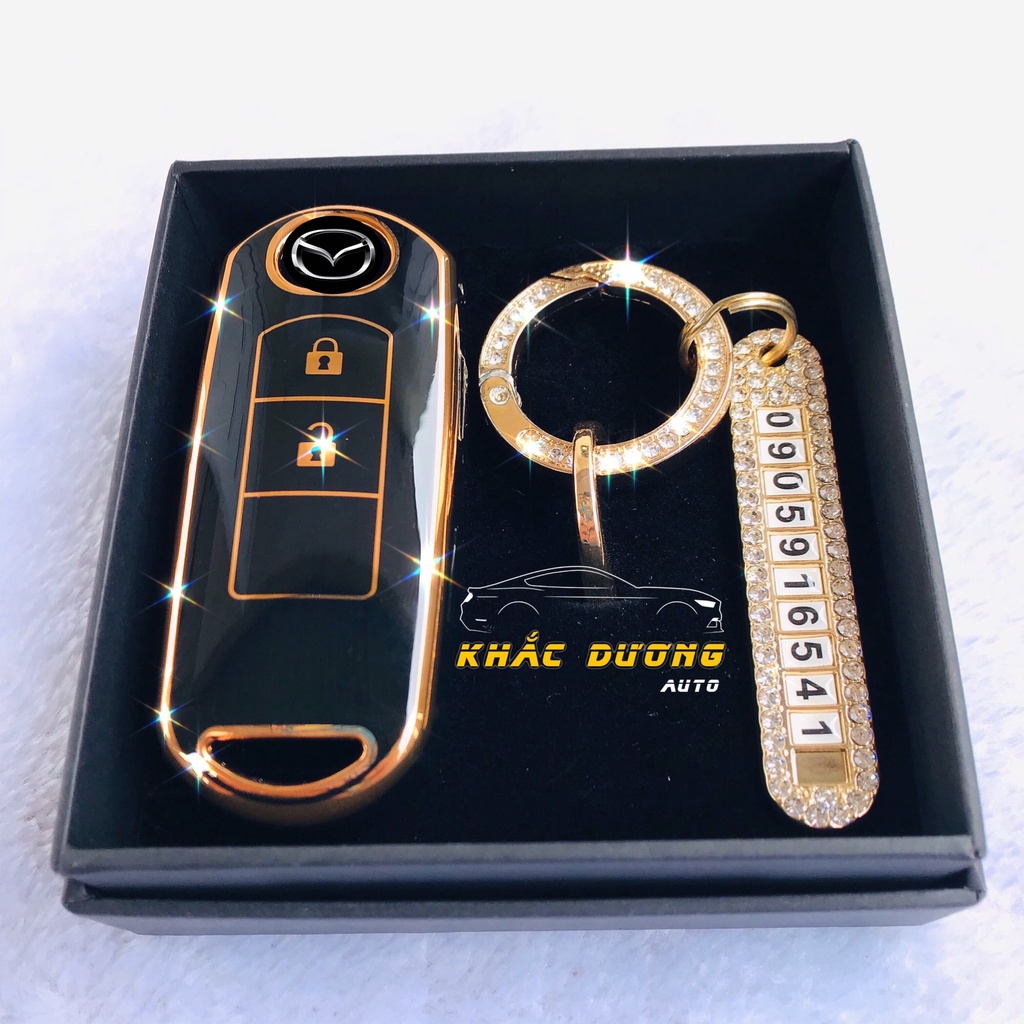 Bọc chìa khoá Mazda 2 3 6 CX5 TPU đính đá nhân tạo sang trọng
