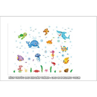 Decal trang trí tường - Cá Mập Đại Dương 02