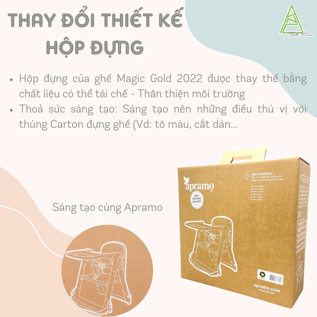 GHẾ ĂN DẶM GẤP GỌN SIÊU NHẸ APRAMO FLIPPA DINING BOOTER GHẾ ĂN DẶM CHO BÉ