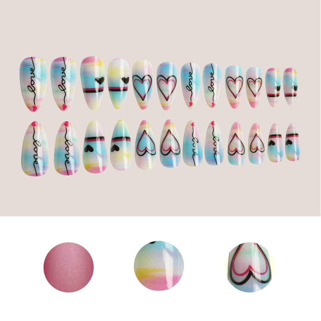 XIANTIN Set 24 Móng Tay Giả Nối Dài Trang Trí Móng Tay Nghệ Thuật