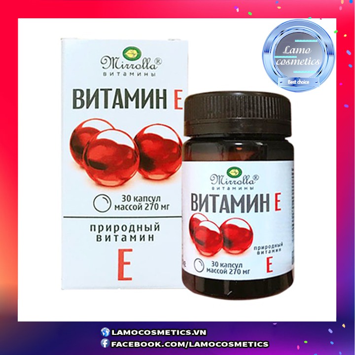 [MẪU MỚI NHẤT] Vitamin E Đỏ Nga 270mg Hộp 30 Viên