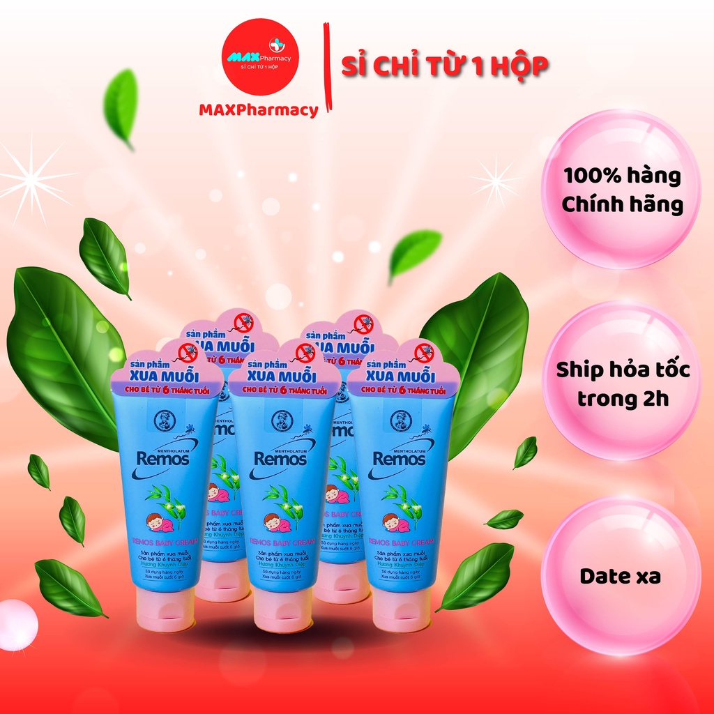 COMBO Kem chống muỗi REMOS BABY Cho bé từ 6 tháng tuổi Hương khuynh diệp - Maxpharmacy