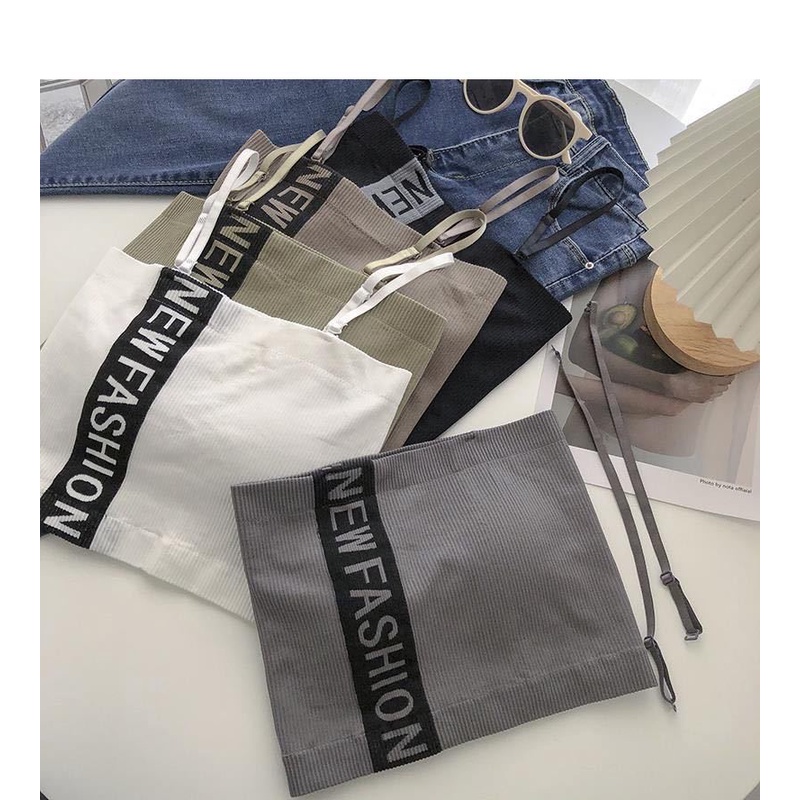 Áo Lót Thể Thao Khộng Gọng Mút Mỏng Thun Gân Màu Trơn 2 Dây Quyến Rũ Nâng Ngực Tự Nhiên DAN L&amp;U N98