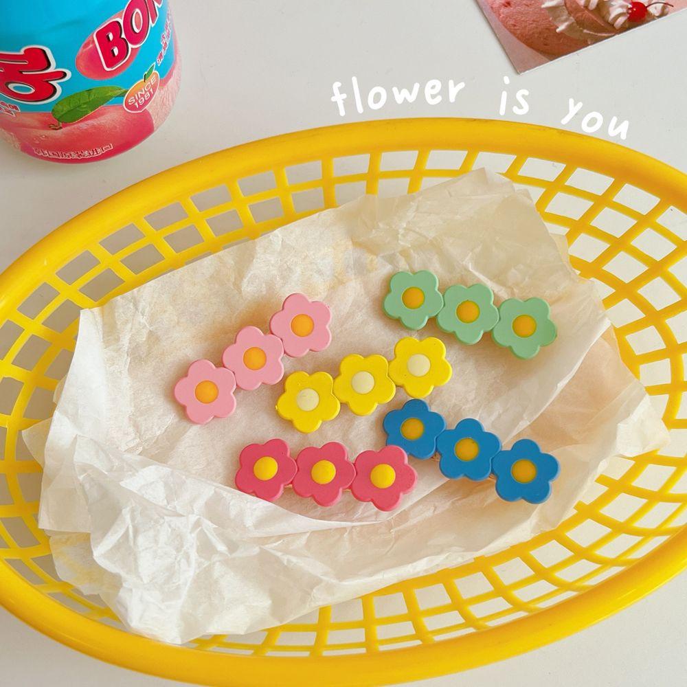 NICKOLAS Kẹp Tóc Hình Bông Hoa Màu Sắc Kẹo Ngọt Xinh Xắn Dành Cho Nữ