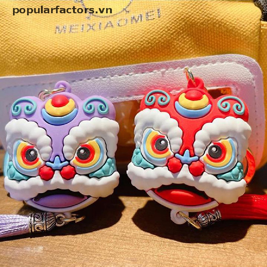 Móc Khóa Hình Đầu Sư Tử Nhảy Múa Phong Cách Trung Hoa