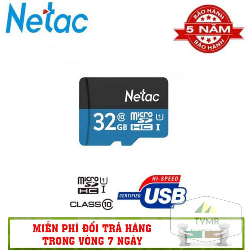 Thẻ Nhớ Netac 32GB - Tốc Độ Đọc Chuẩn Class 10