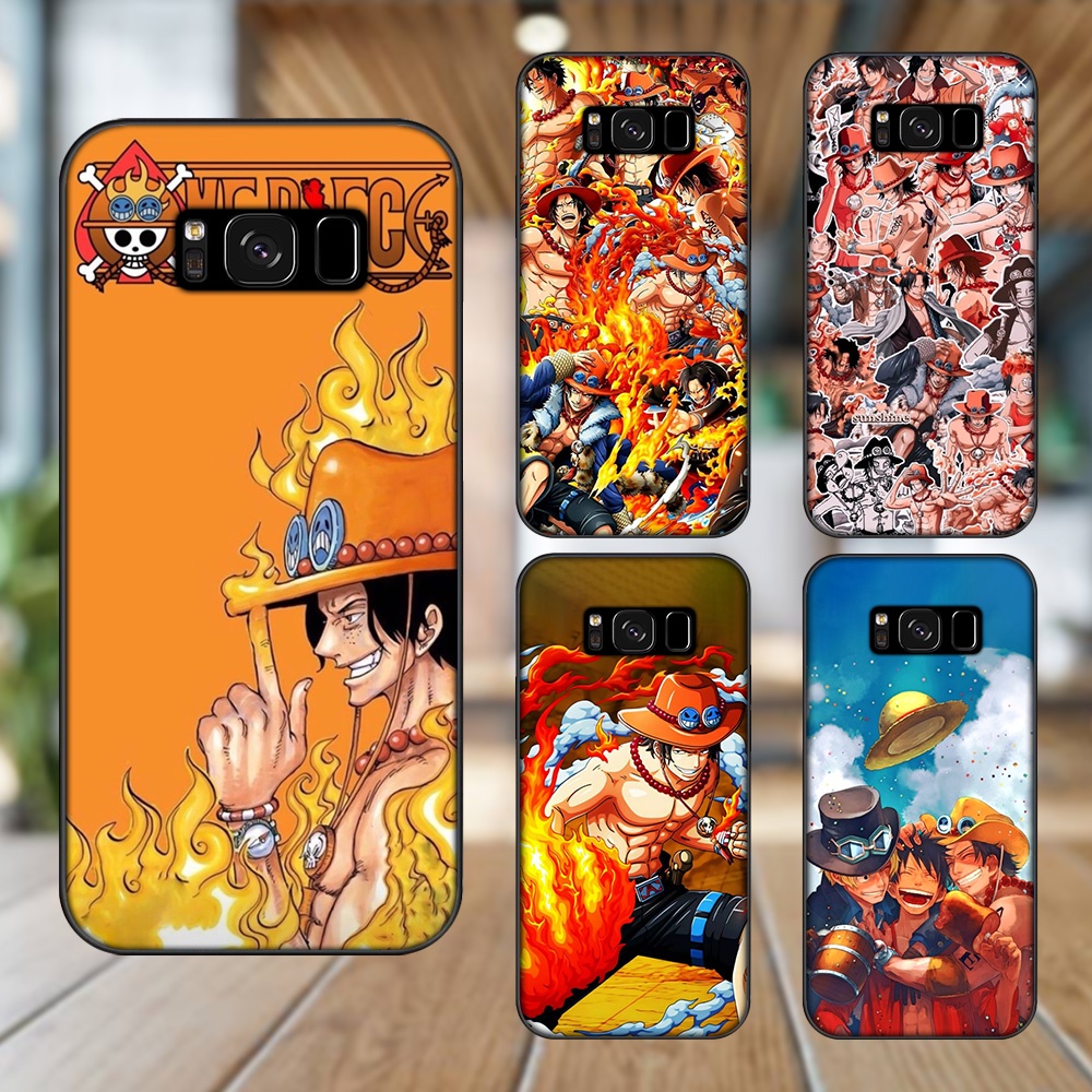 Ốp lưng Samsung S8, S8 Plus viền đen in hình Ace One Piece