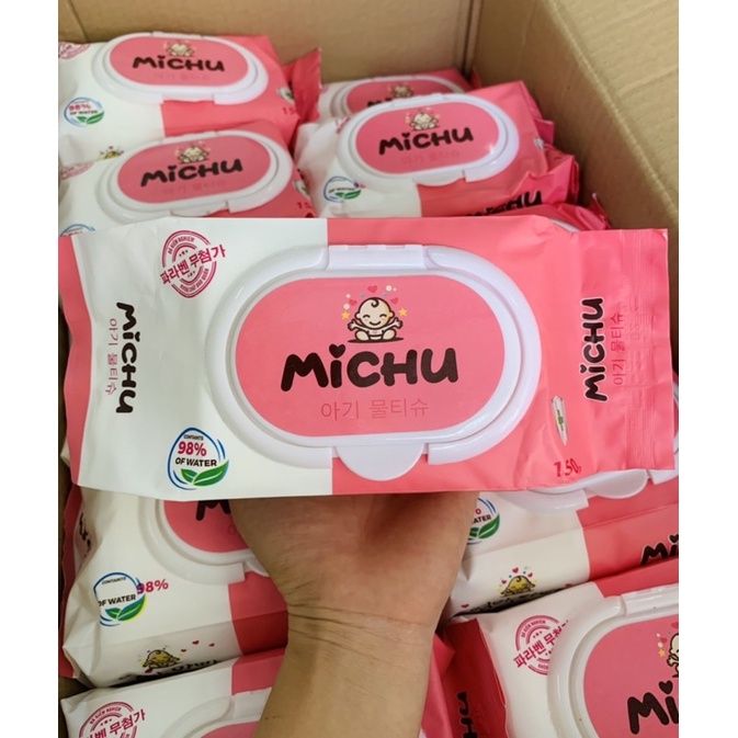 Sỉ 1 thùng 30 gói khăn ướt Lovely/ Bebewin/ Sweetly/Michu/ Con gấu