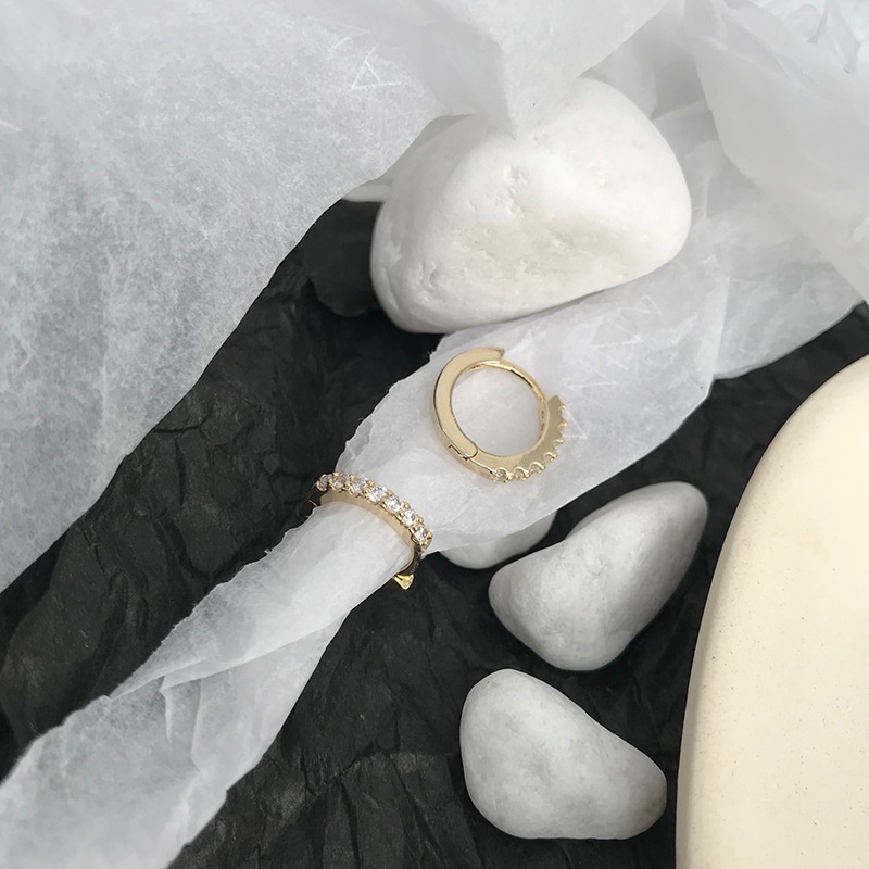 Khuyên Tai Tròn Bộ Khuyên Tai Tròn 14K Zircon Không Gây Dị Ứng Thời Trang Cho Nữ