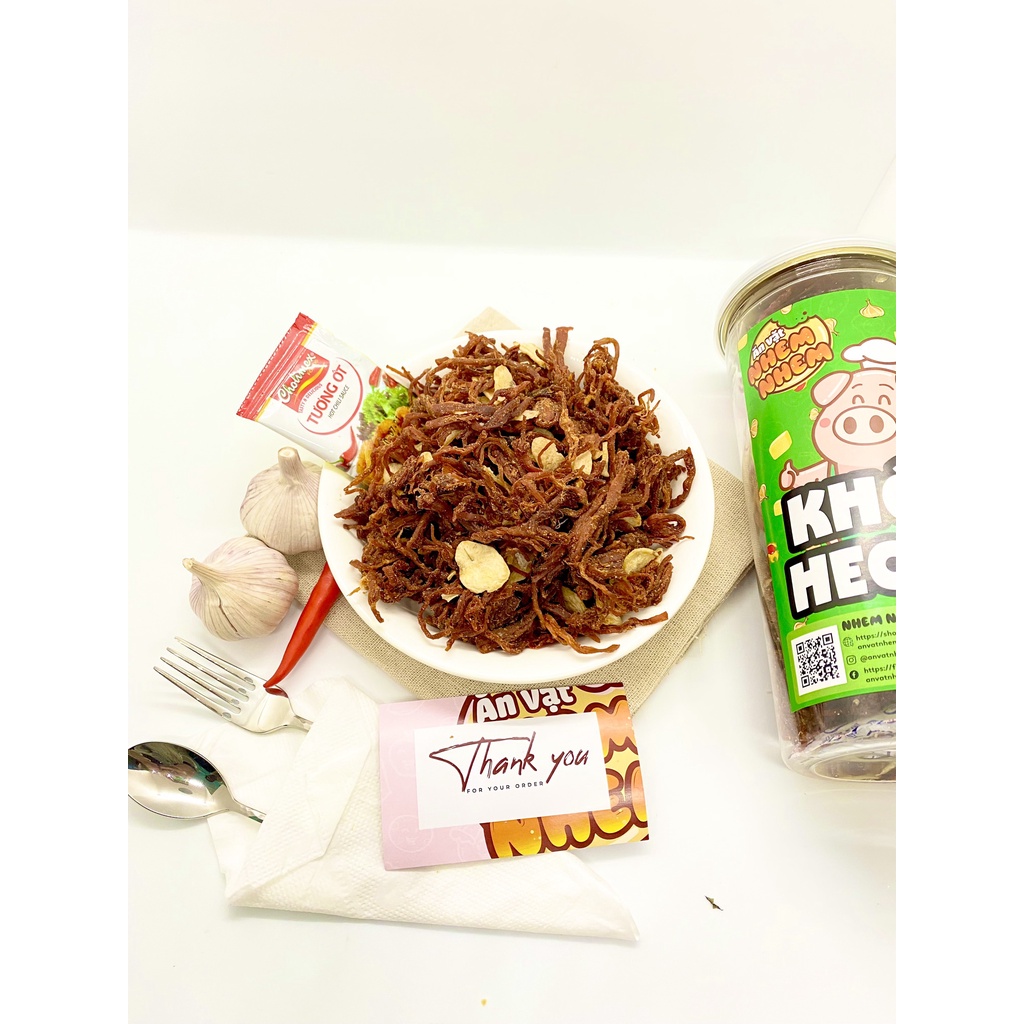 Khô heo cháy tỏi Nhem Nhem 300g Đồ ăn vặt Hà Nội vừa rẻ vừa ngon | BigBuy360 - bigbuy360.vn