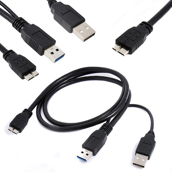 Cáp chữ Y 3 đầu chui cắm USB cấp nguồn và truy xuất dữ liệu dành cho ổ cứng di động