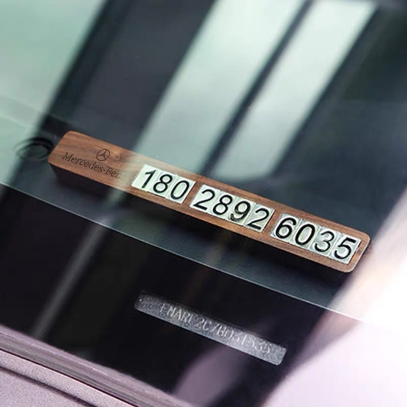 Bảng Gài Số điện Thoại Gỗ Mộc Tự Nhiên Điêu Khắc Logo Theo hãng xe sang trọng
