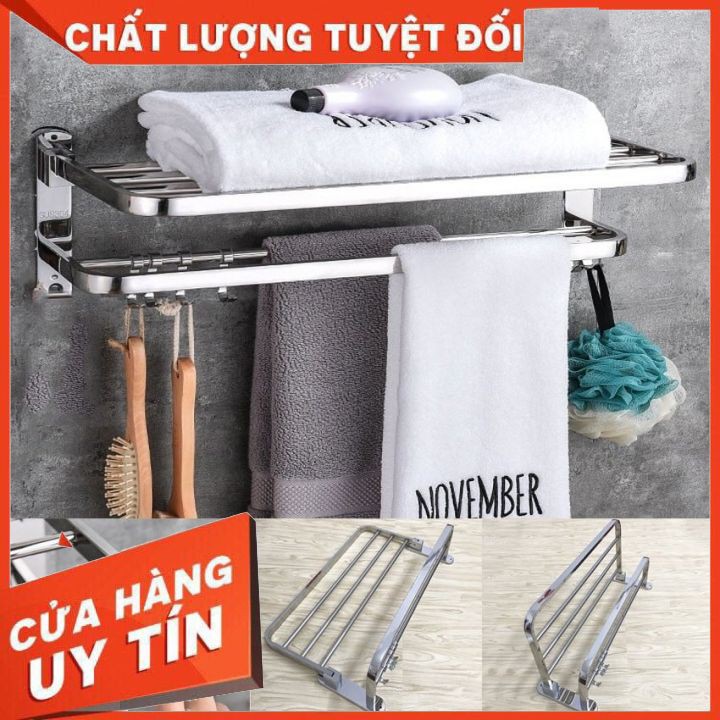 Giá treo khăn nhà tắm Inox 304 (LOẠI 1-CHÂN ĐẾ ĐẶC,CỰC CHẮC CHẮN) [FREESHIP]