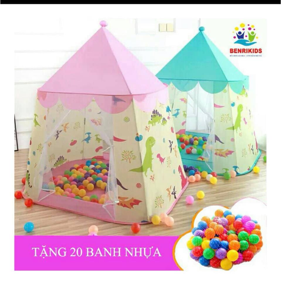 Lều Công Chúa Hoàng Tử họa tiết cá sấu Mẫu Mới Nhất Năm 2018 + tặng kèm Free 20 quả bóng