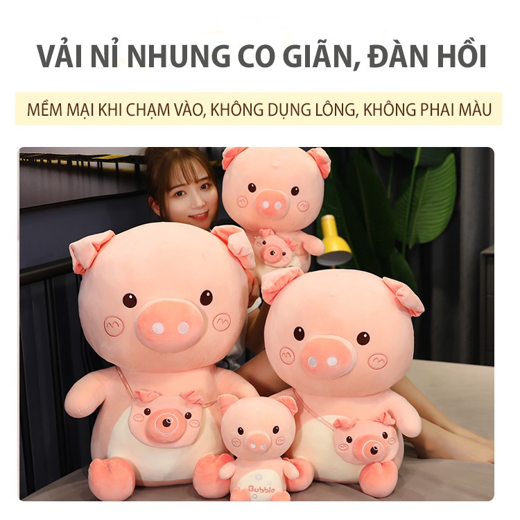 Gấu bông heo đeo túi xách cute cho bé - Otama Bedding