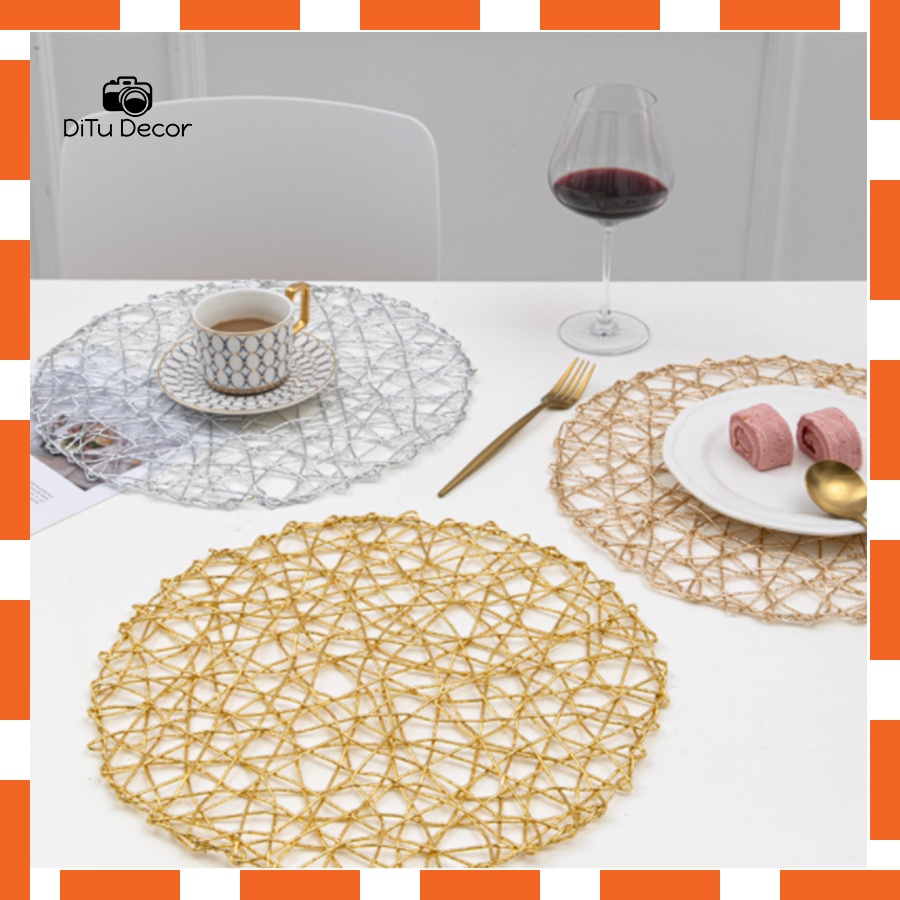 Thảm lưới tròn dệt ngẫu nhiên - Thảm trang trí chụp ảnh - DiTu Decor