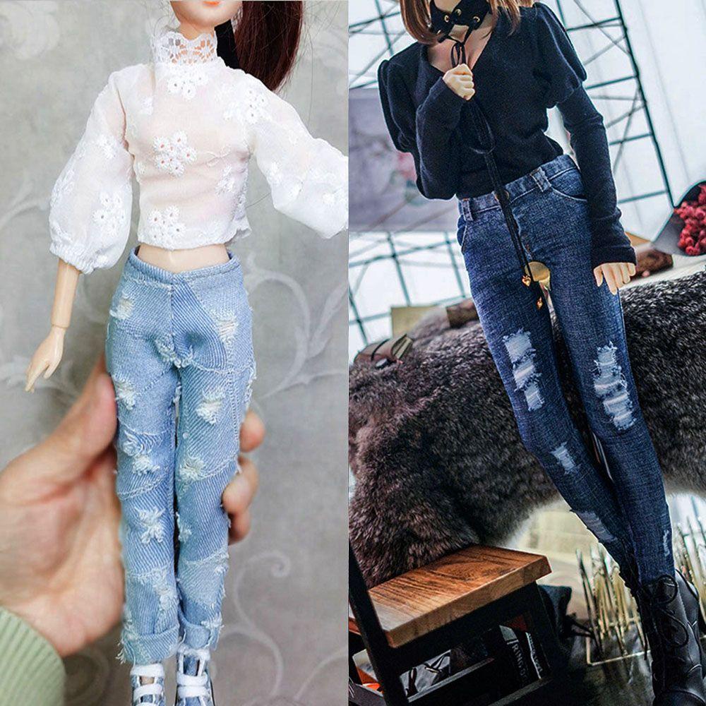 BEBETTERM Quần Jeans Hoa Thời Trang Cho Búp Bê Tỉ Lệ 1 / 6 11.5 &quot;