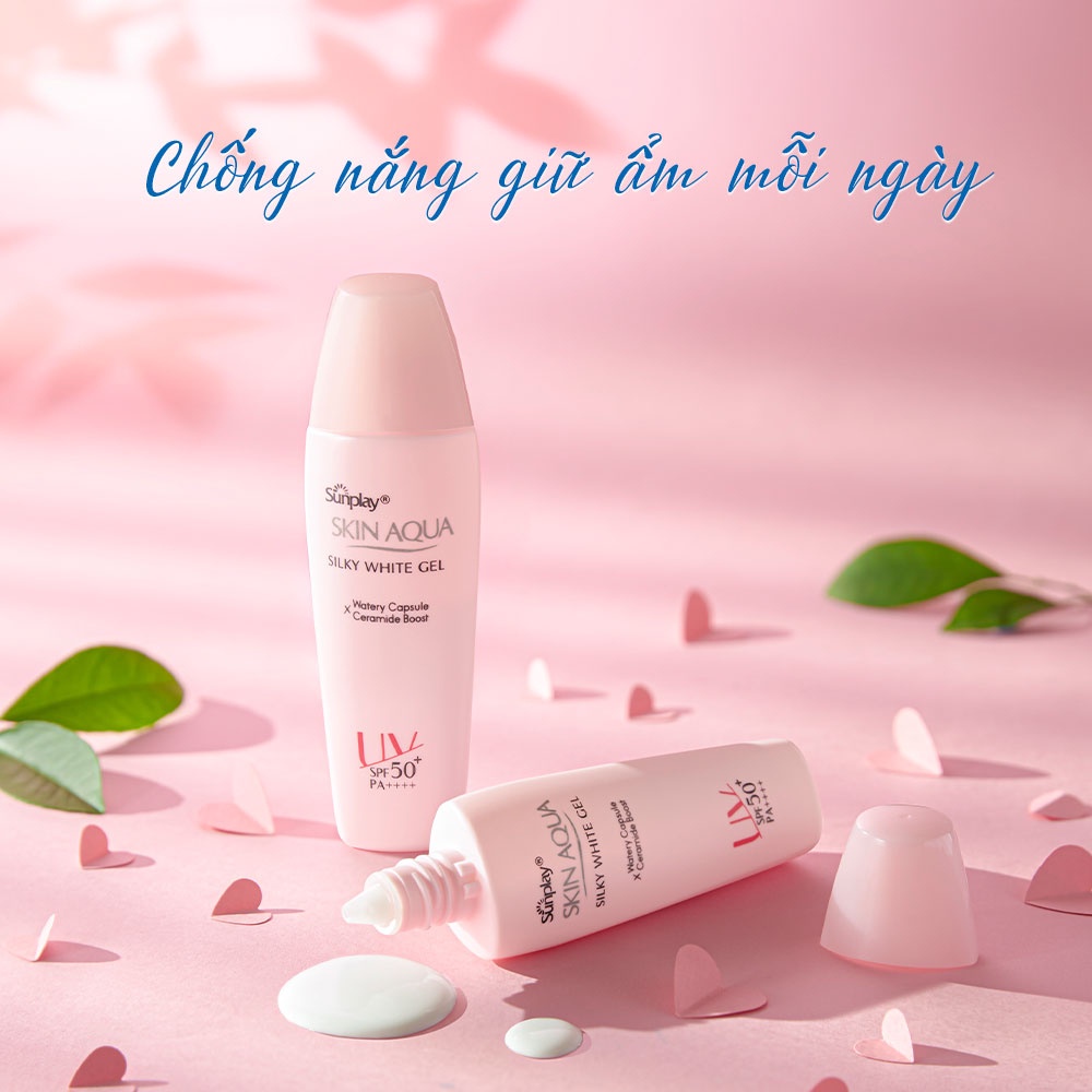 Gel Chống Nắng Dưỡng Da Trắng Mượt SUNPLAY Skin Aqua Silky White Gel SPF 50+, PA++++ 30g