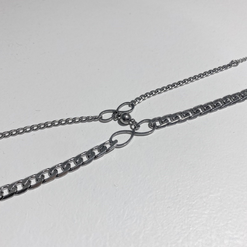 Vòng tay đôi nam nữ - Vô cực bằng thép - titan / 1800