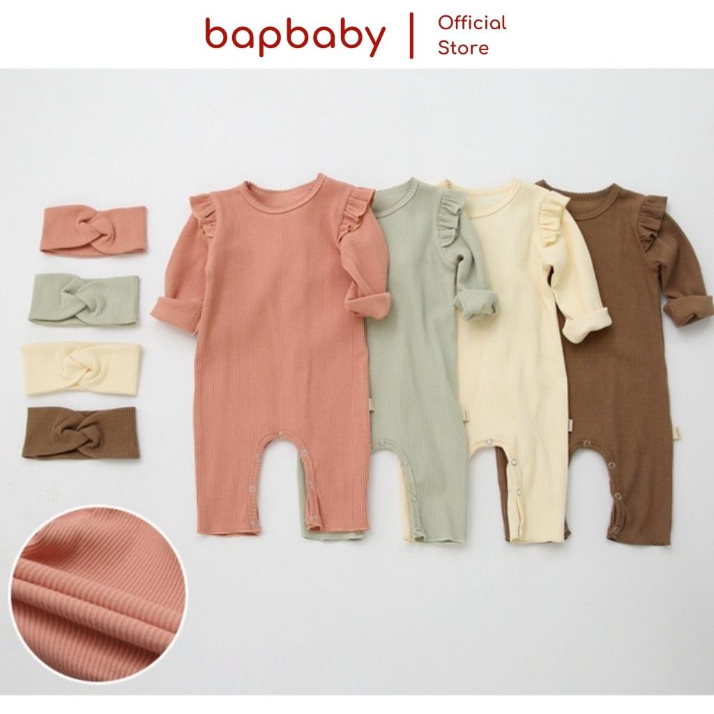 Bộ body cho bé BẮP BABY bodysuit cho bé dài tay bánh bèo tặng kèm phụ kiện