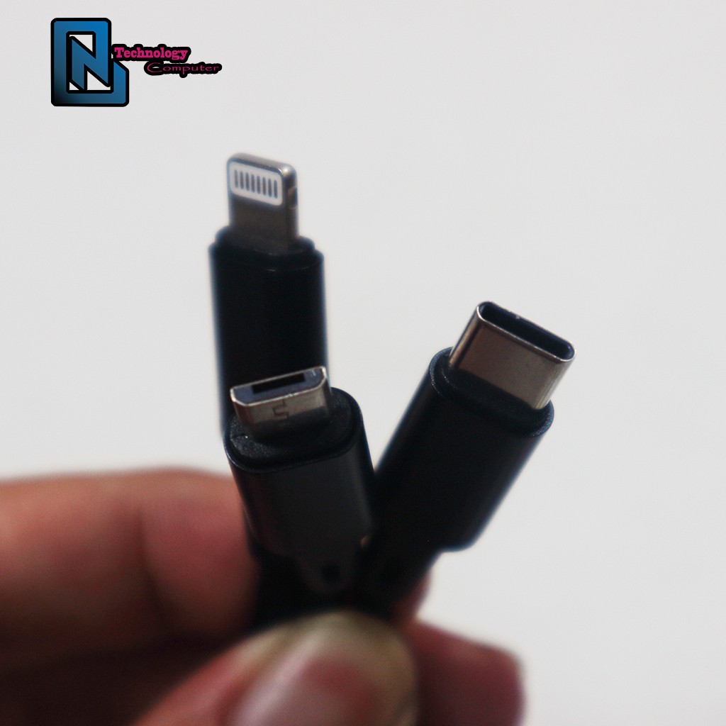 Sạc Dây Đầu USB Đa Năng 3 Đầu Sạc Hỗ Trợ Sạc Nhanh Tiện Dụng