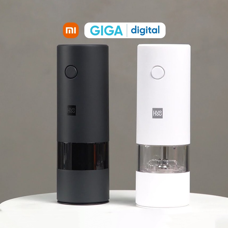 Máy xay hạt tiêu muối gia vị tự động Huohou Xiaomi Youpin bằng pin có đèn LED với 5 chế độ xay