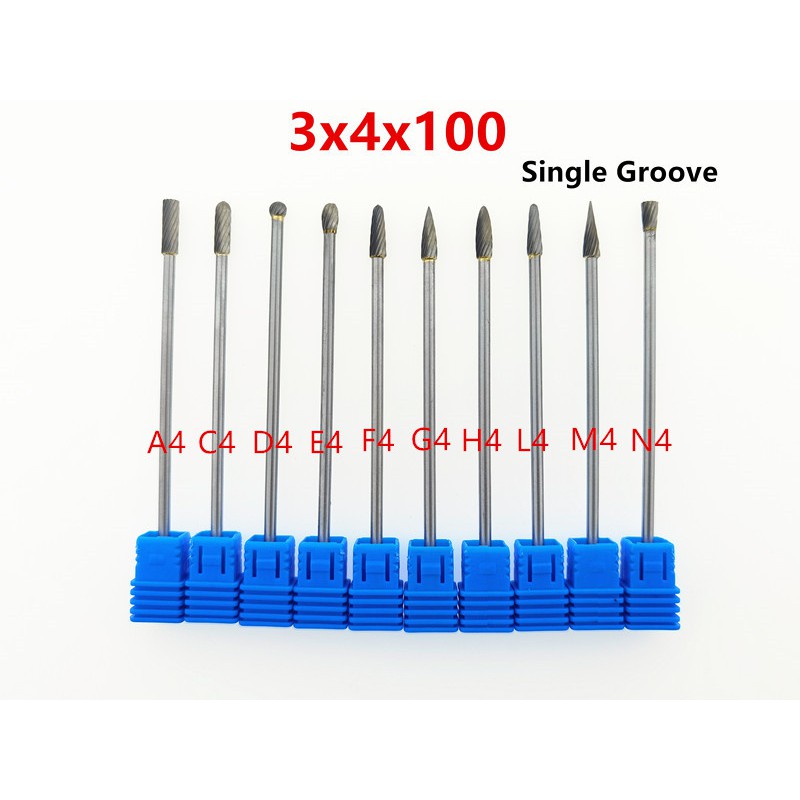 Mũi mài hợp kim vonfram chân 3x4x100mm điểm mài hợp kim vonfram dài 3mm  đầu khắc đầu nhọn