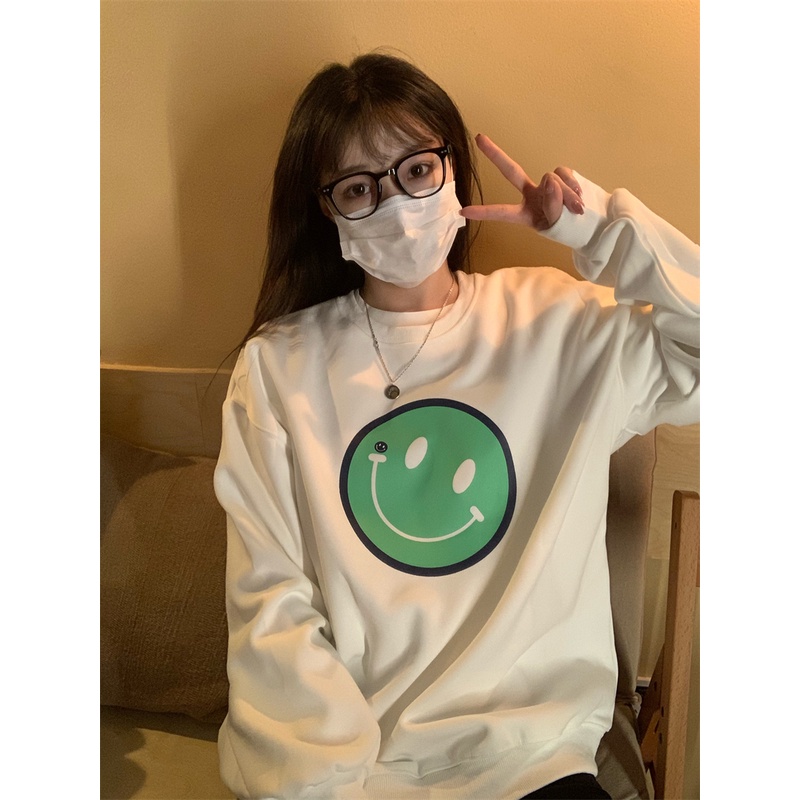 Áo thun nữ ZHELIHANGFEI tay dài form rộng họa tiết in kiểu dáng đơn giản dễ phối đồ