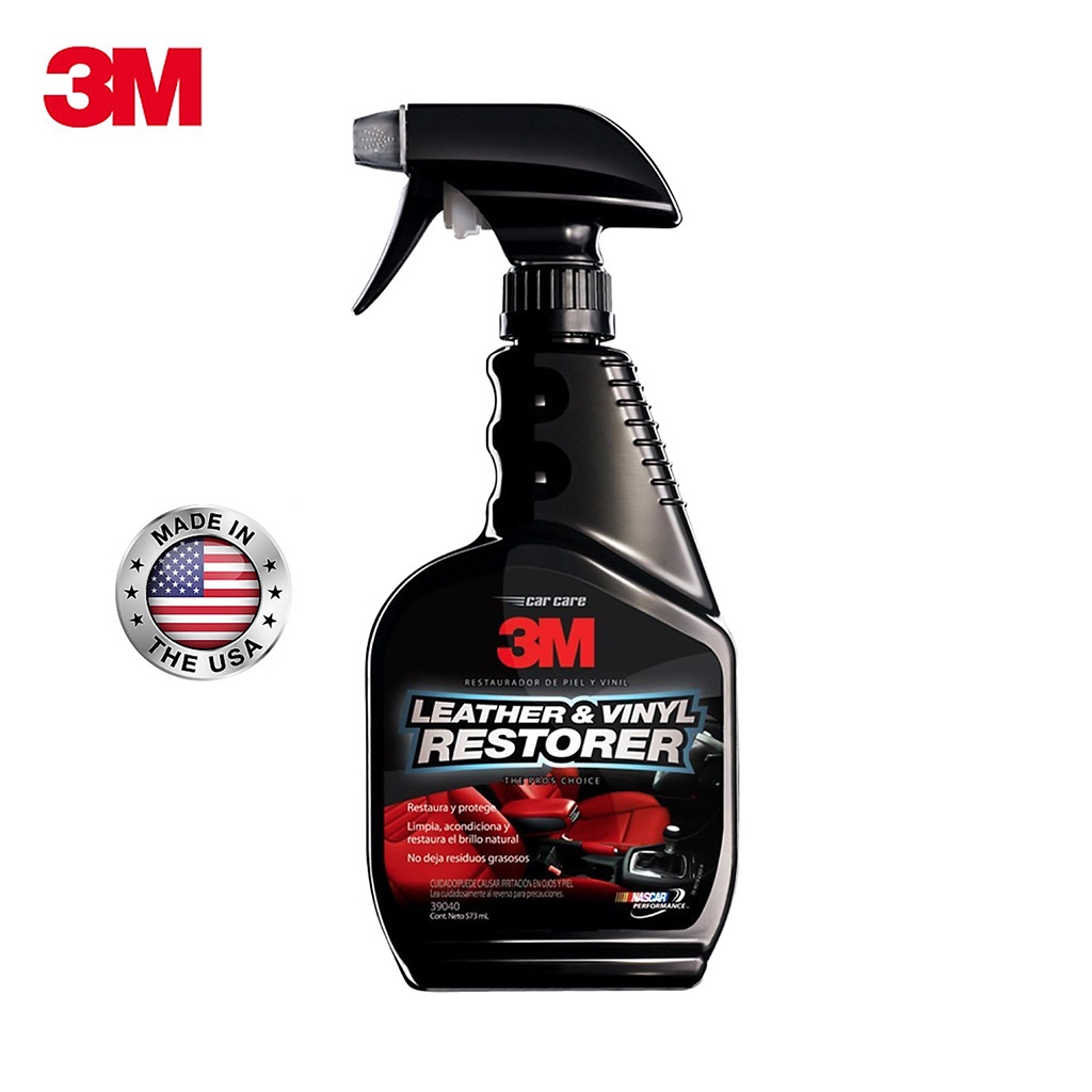 Chai Xịt Dưỡng Bóng và Bảo Vệ Nội Thất Ô Tô 3M Leather & Vinyl Cleaner/Restorer 39040 437ml - Nhập Khẩu 3M USA