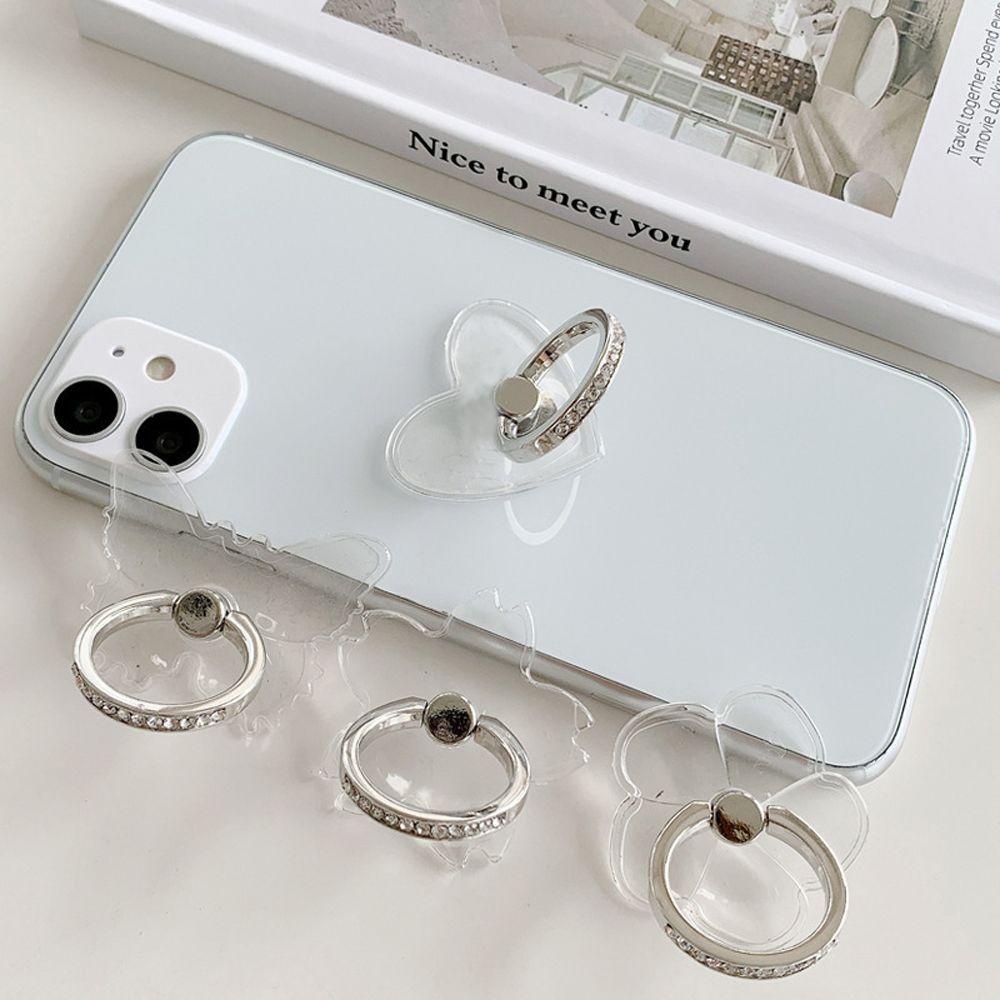Cod] Nhẫn Đỡ Điện Thoại Bằng Hợp Kim Kẽm Trong Suốt Chất Lượng Cao Chống Rơi Vỡ Có Thể Xoay Vòng