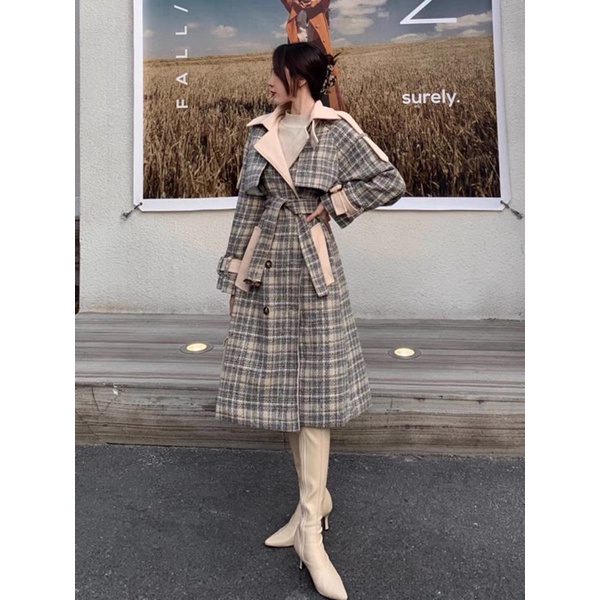 ( ORDER ) Áo Mangto Dáng Dài Sọc Caro | BigBuy360 - bigbuy360.vn