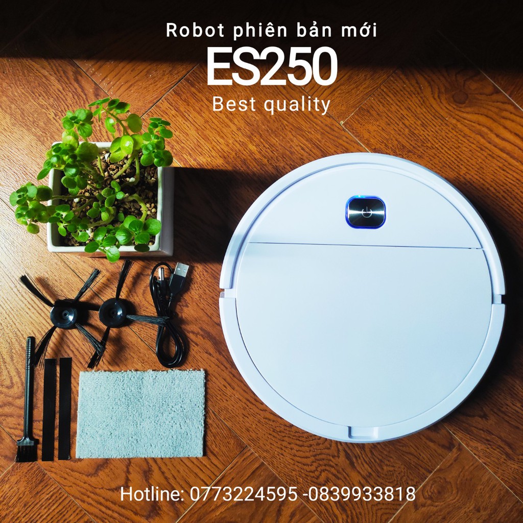 [Mã 253ELSALE hoàn 7% đơn 300K] Robot hút bụi thông minh thế hệ mới ES250. Bảo hành 1 đổi 1 ( Tem bảo hành )