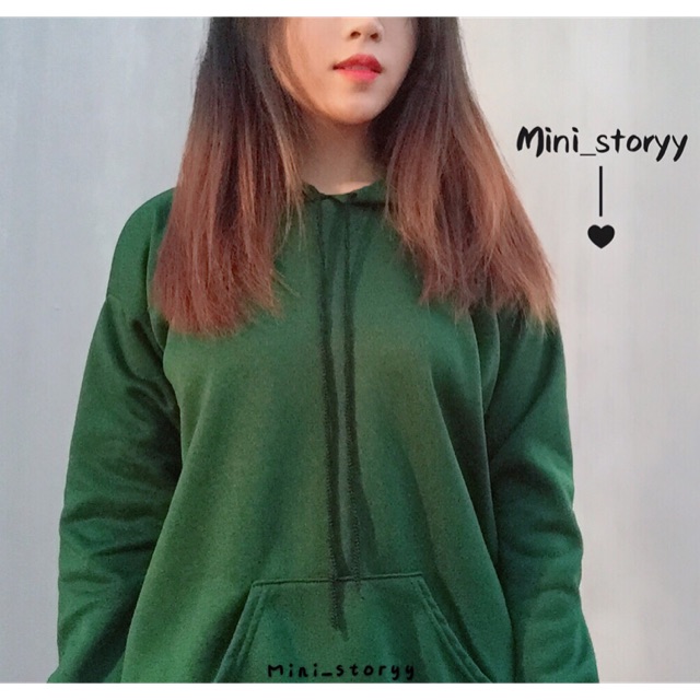 🌵NỈ HOODIE TRƠN XANH RÊU🌵
