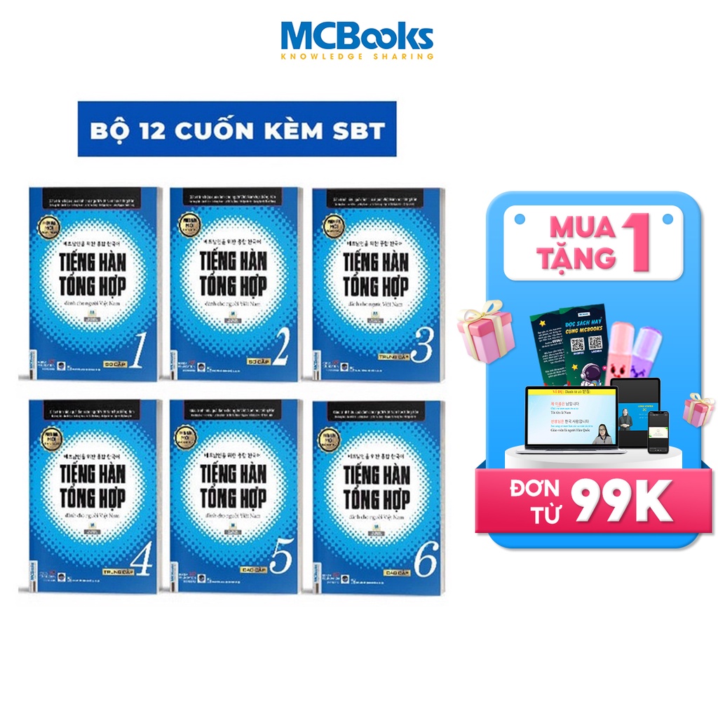 Sách - Tiếng Hàn tổng hợp dành cho người Việt Nam - Phiên bản đen trắng (Lẻ/Combo)