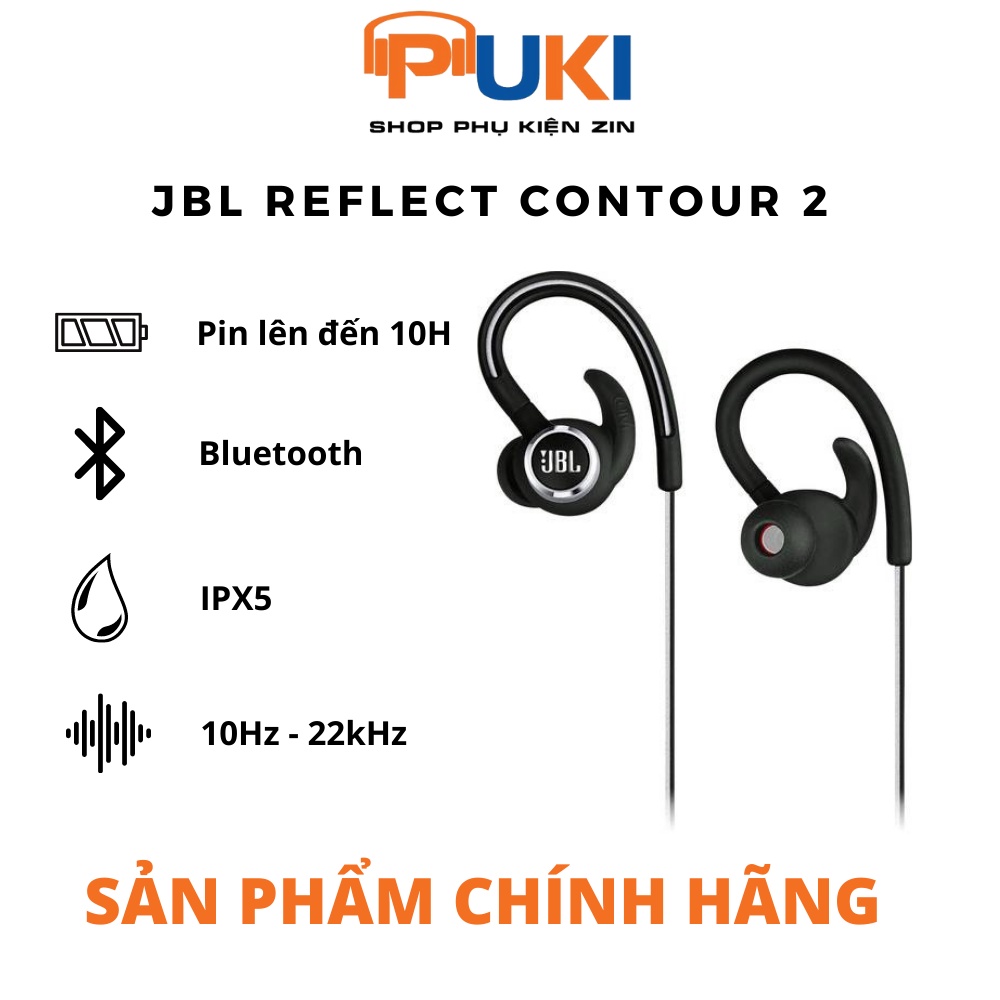 Tai nghe thể thao Bluetooth JBL Reflect Contour 2 - Tai nghe nhét tai Thể Thao- Hàng Chính Hãng